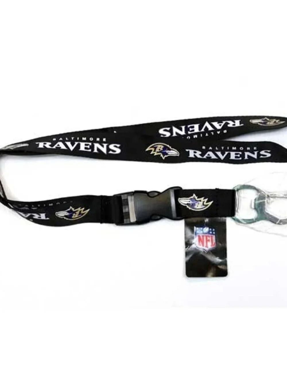 Baltimore Ravens Lanyard Keychain with Built-in Bottle Opener - NFL Official